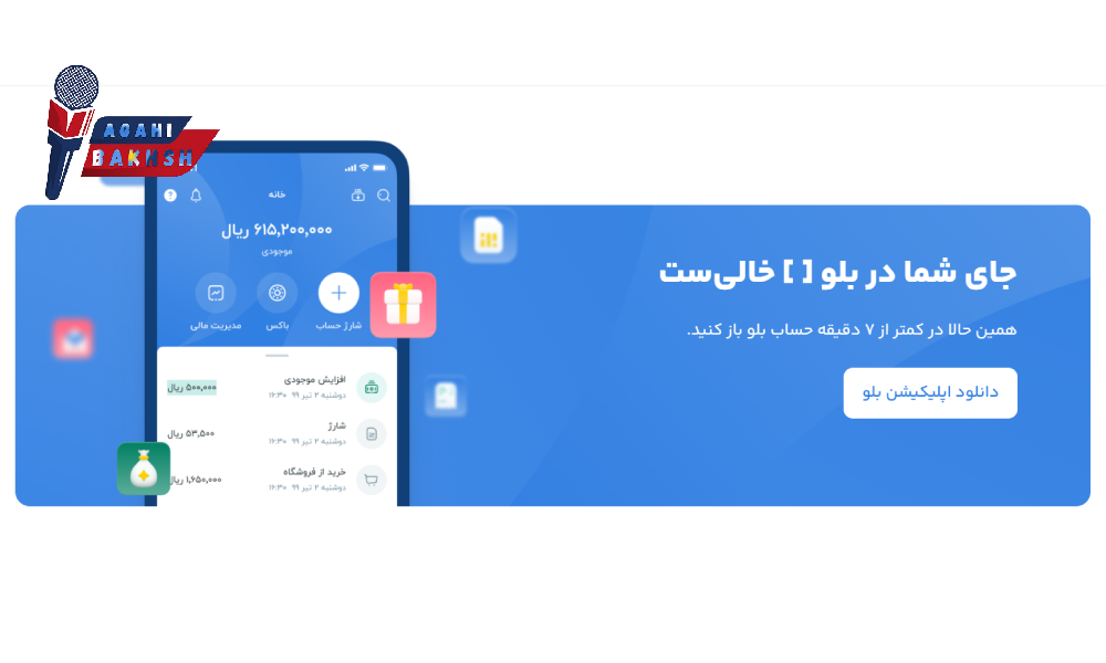 وام بدون ضامن و فوری اعتبار نقدی بلوبانک