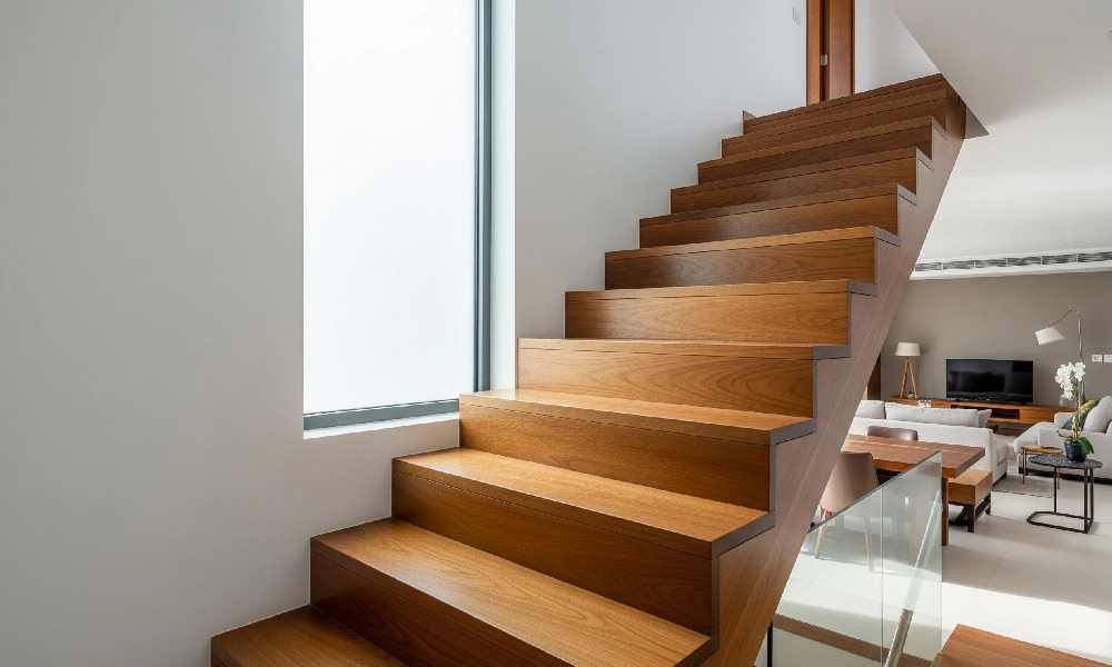 راهنمای کامل انتخاب و نصب پله چوبی دوبلکس و مدرن + نکات اجرای کف پله چوبی